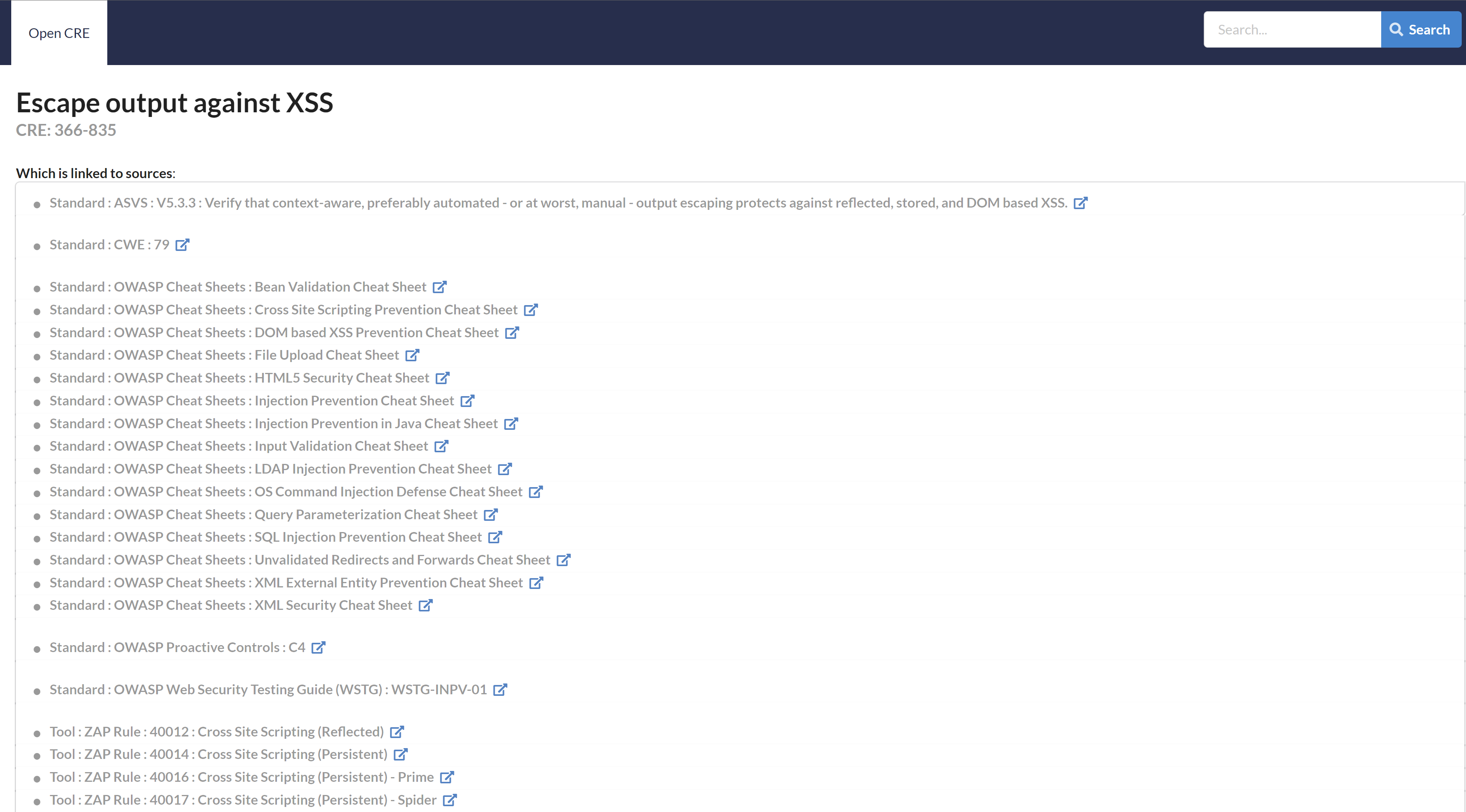 OpenCRE 366-835 around XSS