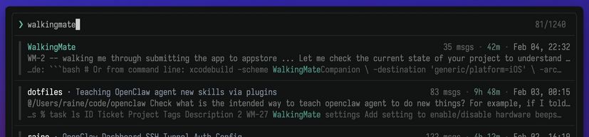claude-history screenshot