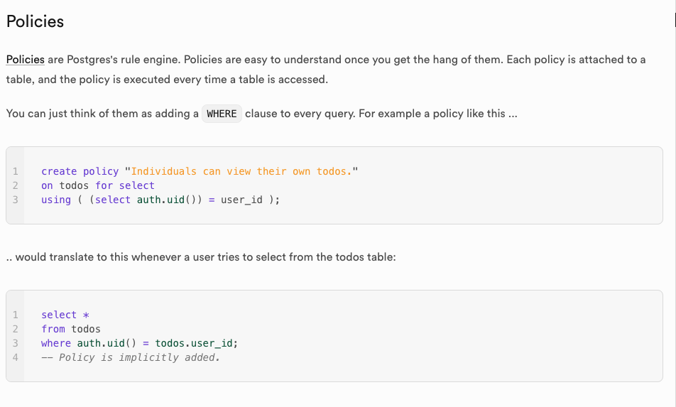 RLS Policy Screenshot